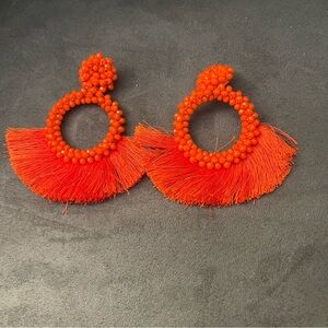 Vintage orange hoop earrings